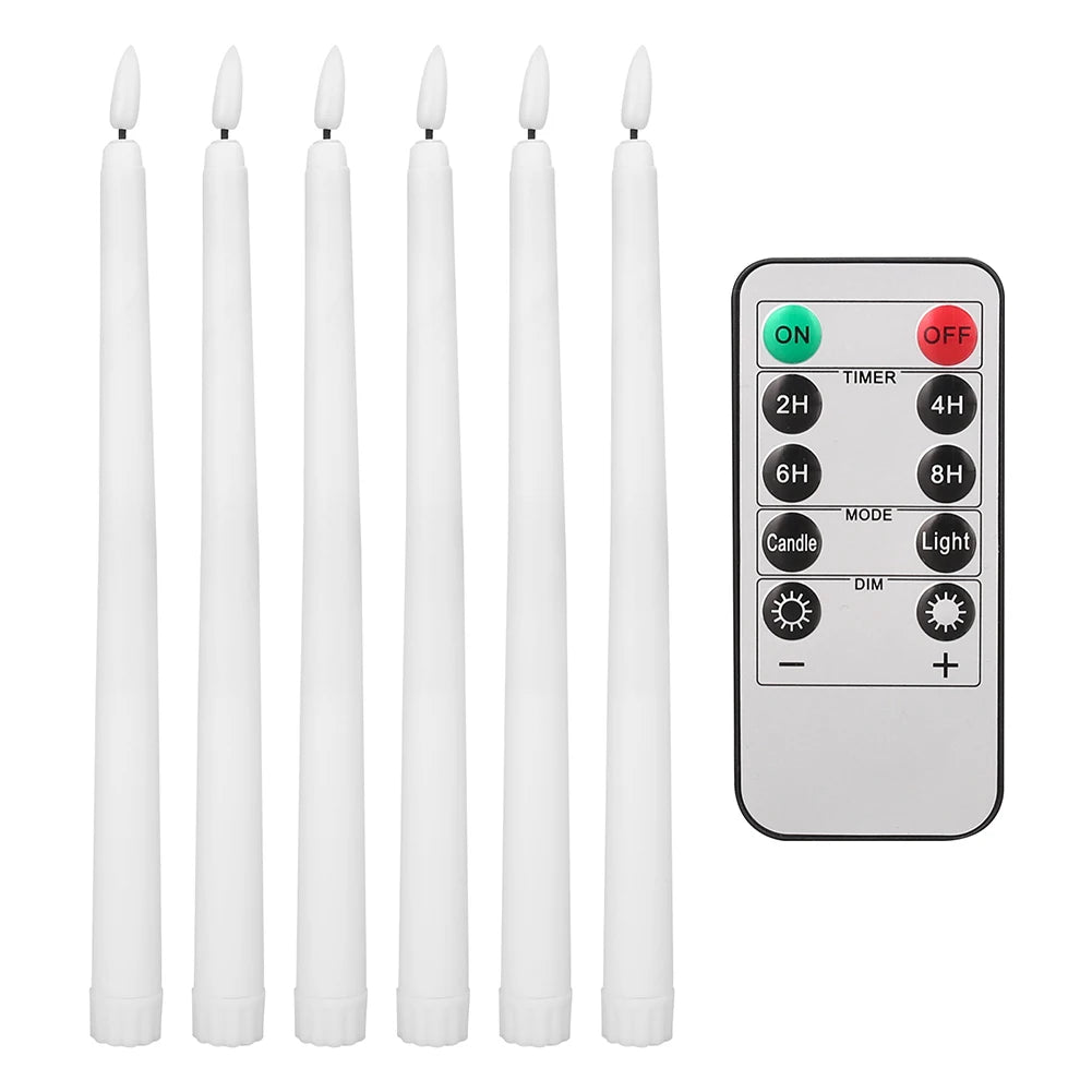 LED Flameless Taper Candles With Remote Flickering Battery Operated