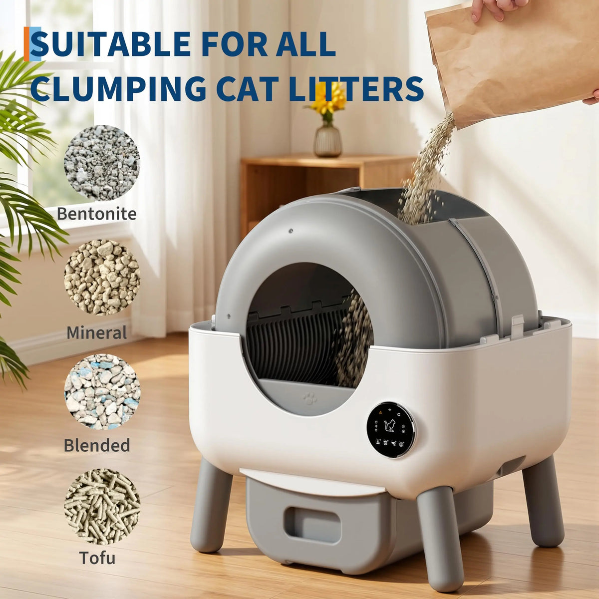 HiMISS Automatic Self Cleaning Cat Litter Box With Smart App Control