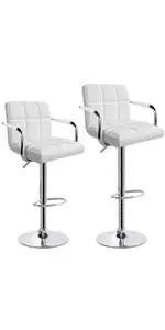 HURACAN Swivel Adjustable Bar Stools With Armrests And Footrests
