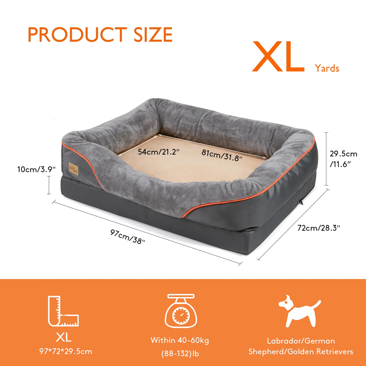 Bingopaw Premium Fleece Dog Bed With Removable Washable Cover