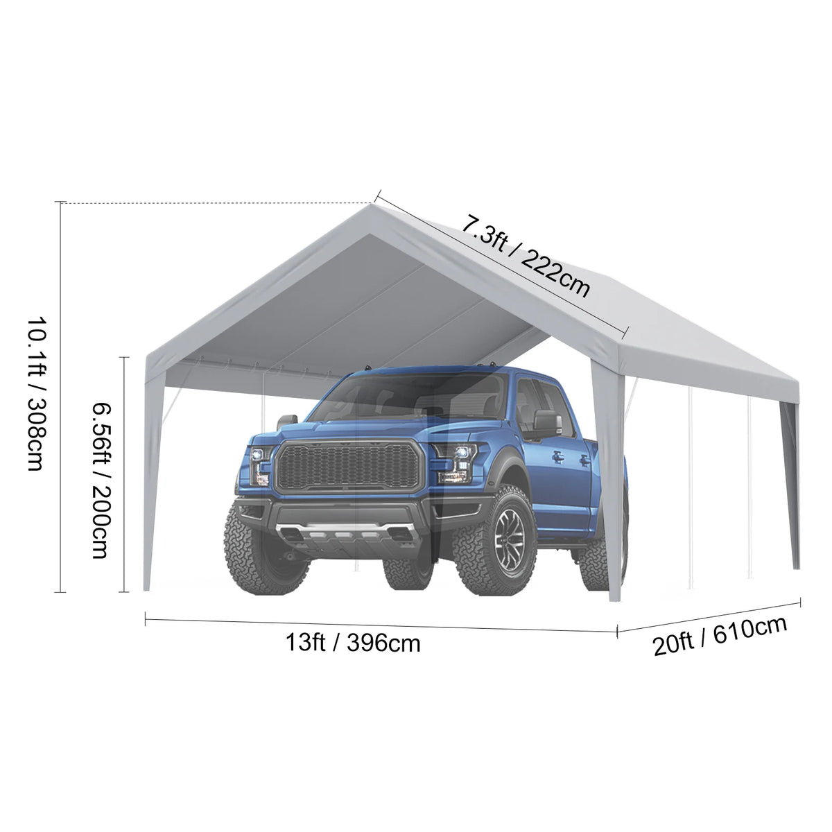 SucceBuy Carport Replacement Canopy Cover Waterproof UV Protected Shelter