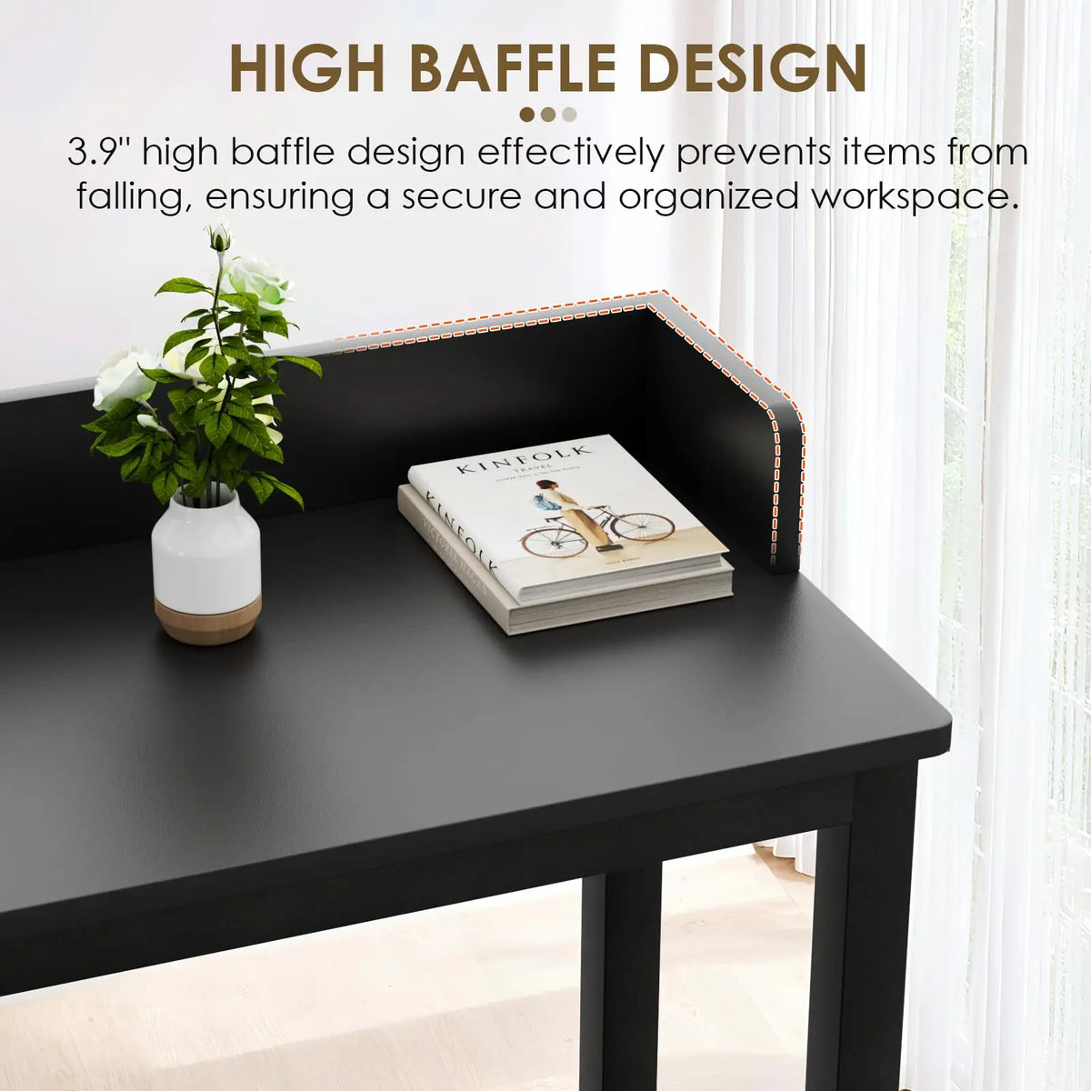 Overbed Table with Wheels,Queen Full Size Mobile Computer Desk,Standing Laptop Cart,Over Bed Table with Heavy Duty Metal Leg,16D x 71W x 41H inch,for Bedroom