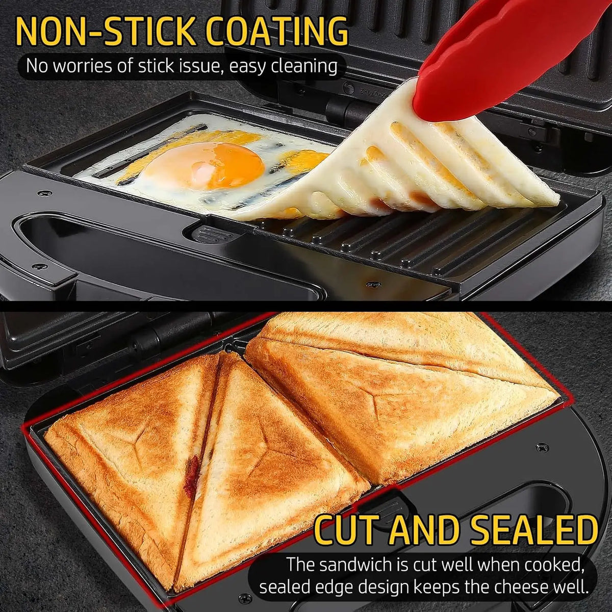 OSTBA 3 In 1 Waffle Maker With Removable Interchangeable Plates