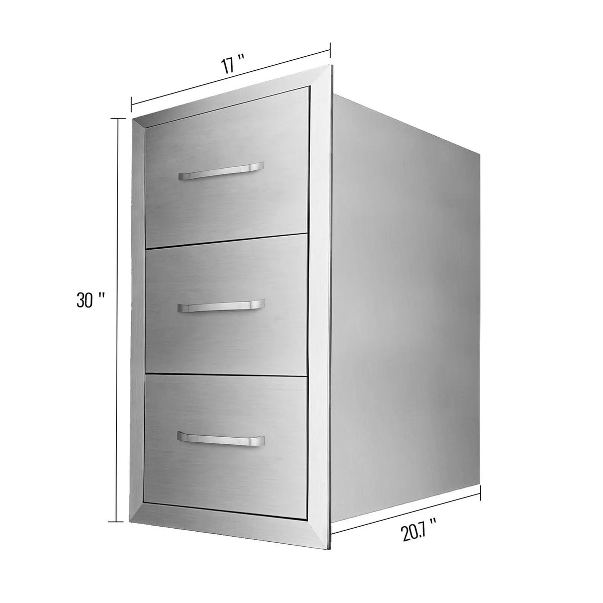 SucceBuy Stainless Steel Outdoor Kitchen Double Drawer Storage