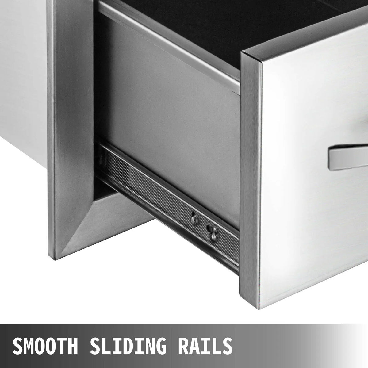 SucceBuy Stainless Steel Outdoor Kitchen Double Drawer Storage