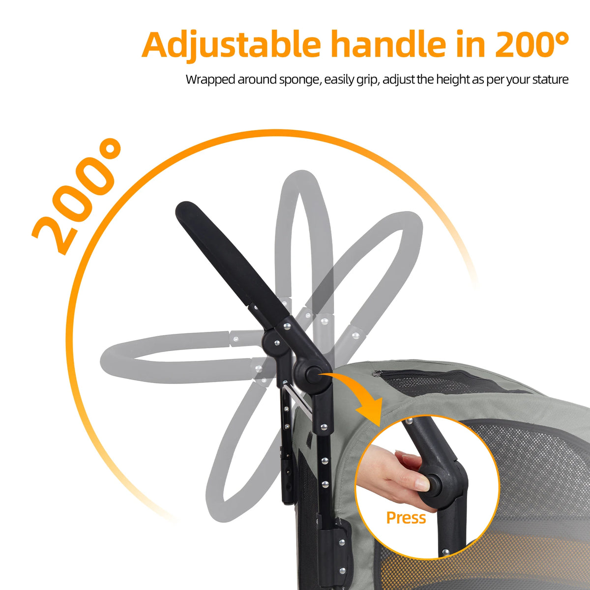 Foldable Breathable Four Wheel Pet Stroller For Travel Dogs