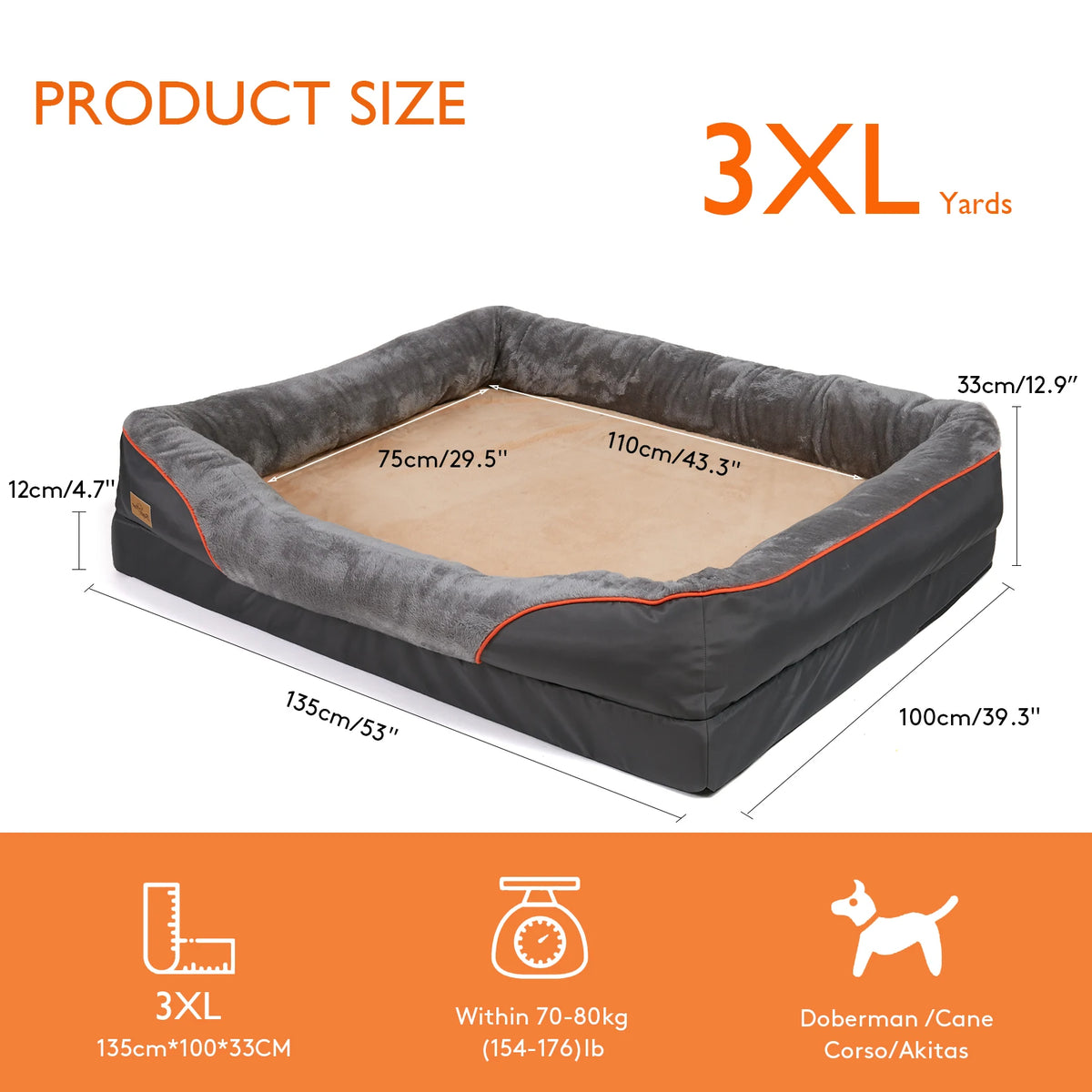 Bingopaw Premium Fleece Dog Bed With Removable Washable Cover