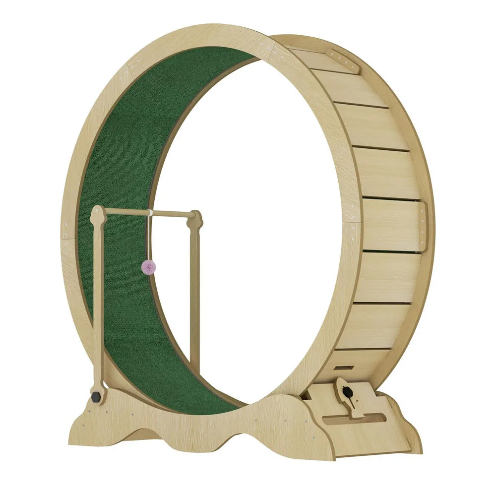 Studyset Indoor Cat Exercise Wheel With Carpeted Runway And Teaser