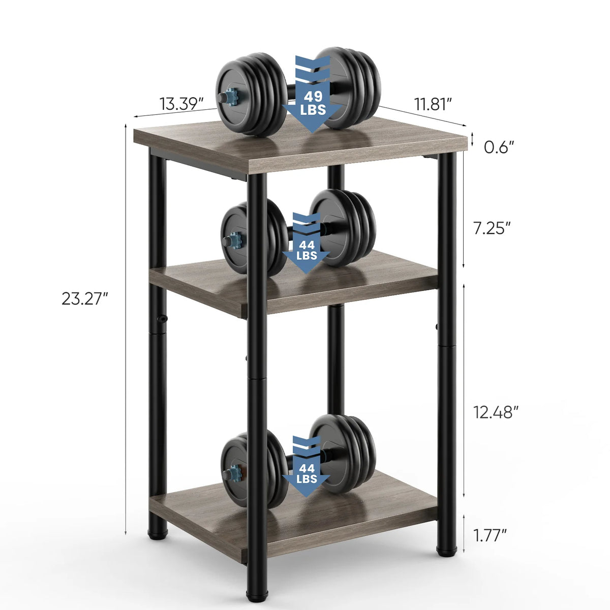 MCQ Three Tier Wooden Coffee Table With Storage Shelf