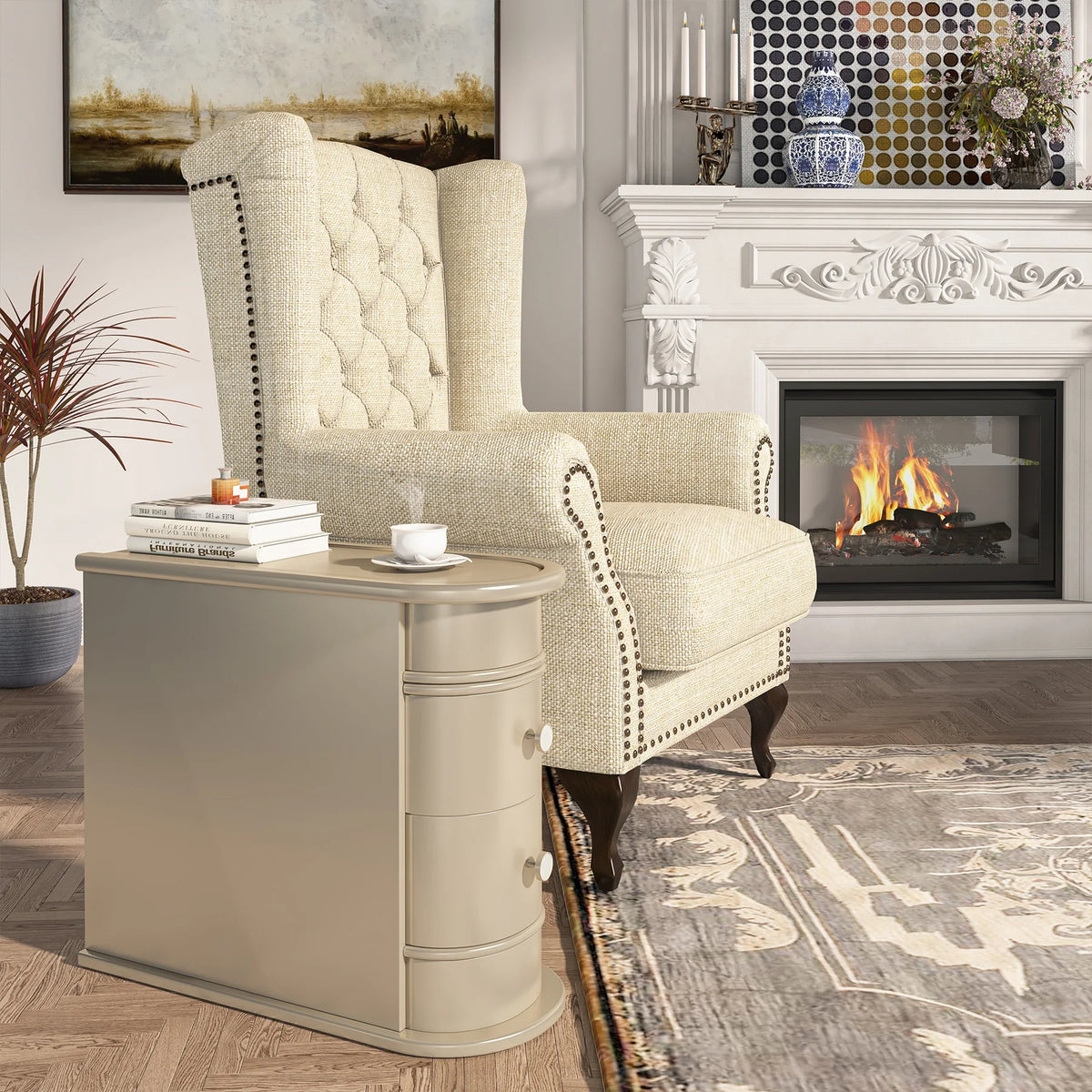 Tribesigns Modern Wooden End Table With Drawer For Sofa