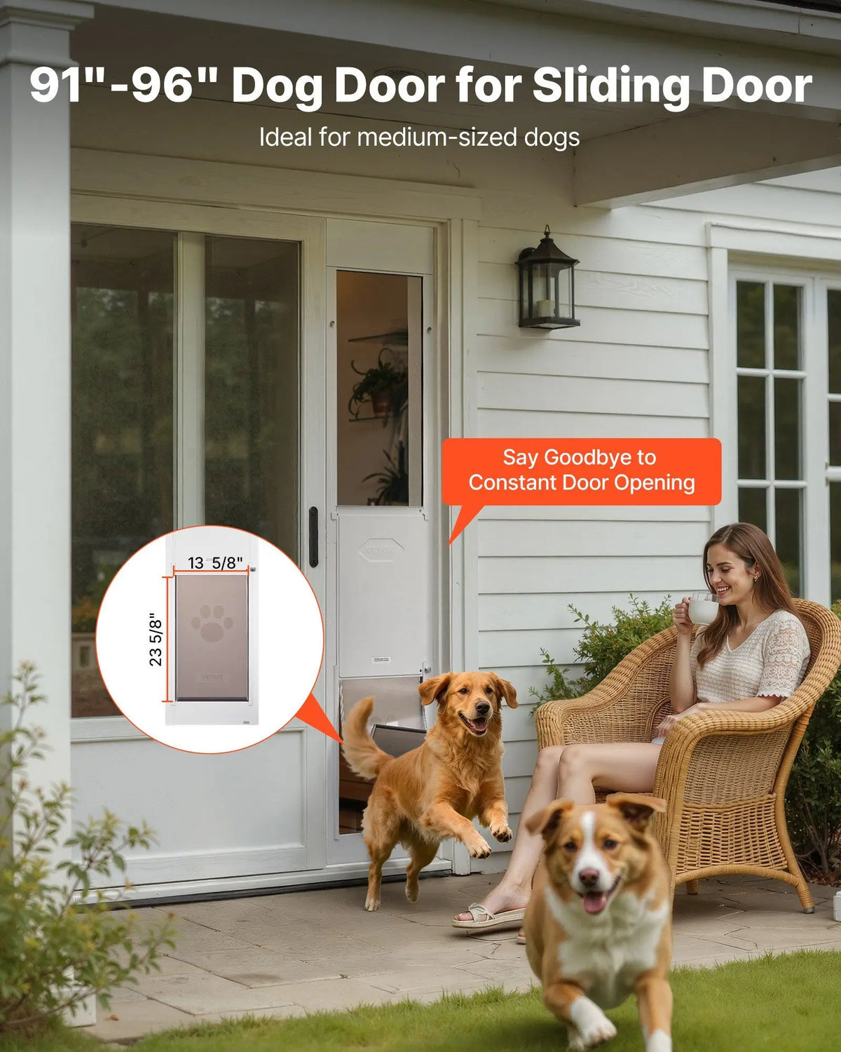 Adjustable Sliding Glass Pet Door With Aluminum Frame And Lock