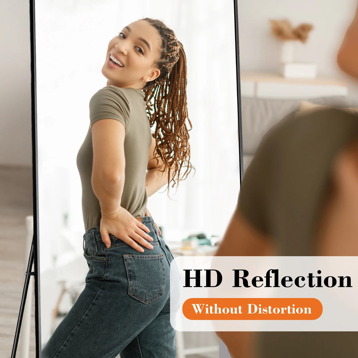 MCQ Modern Aluminum Arched Full Length Wall Mounted Standing Mirror
