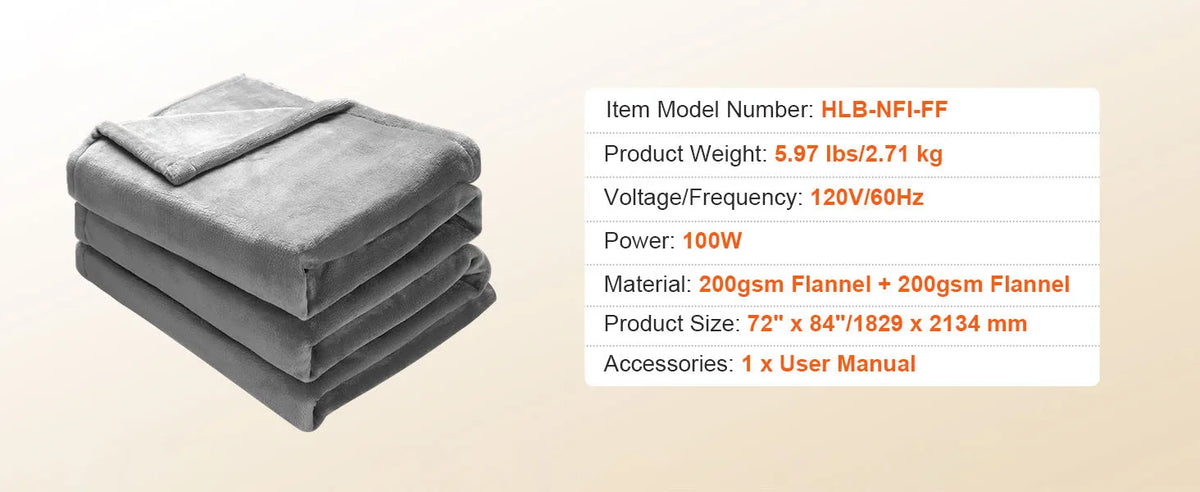 SucceBuy Electric Heated Blanket With Sherpa Flannel And Timer