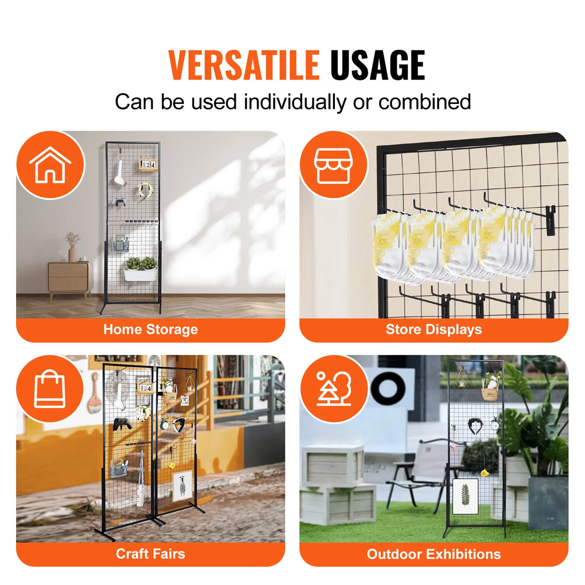 SucceBuy Double Sided Gridwall Display Rack With Hooks