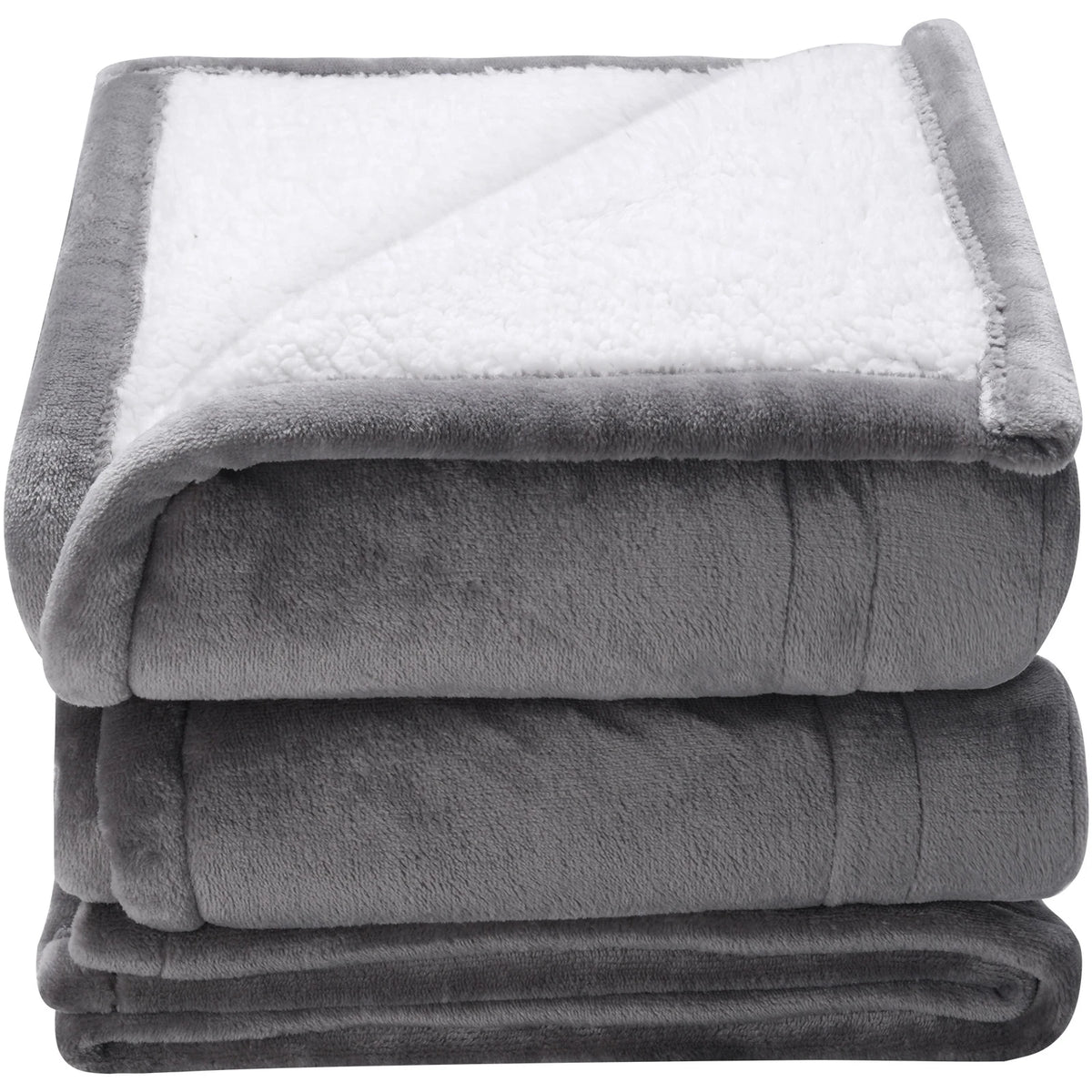 SucceBuy Electric Heated Blanket With Sherpa Flannel And Timer