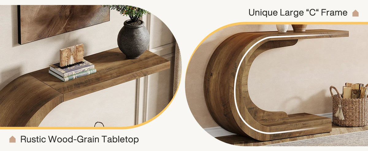Tribesigns Mid Century Modern Wooden Console Table for Entryway