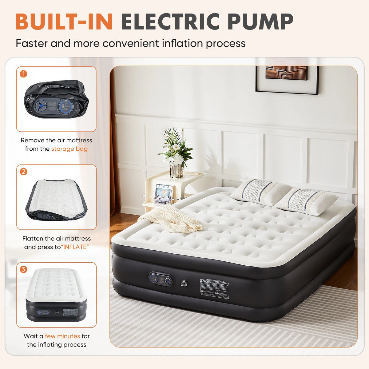MCQ Inflatable Air Mattress With Built In Pump For Camping