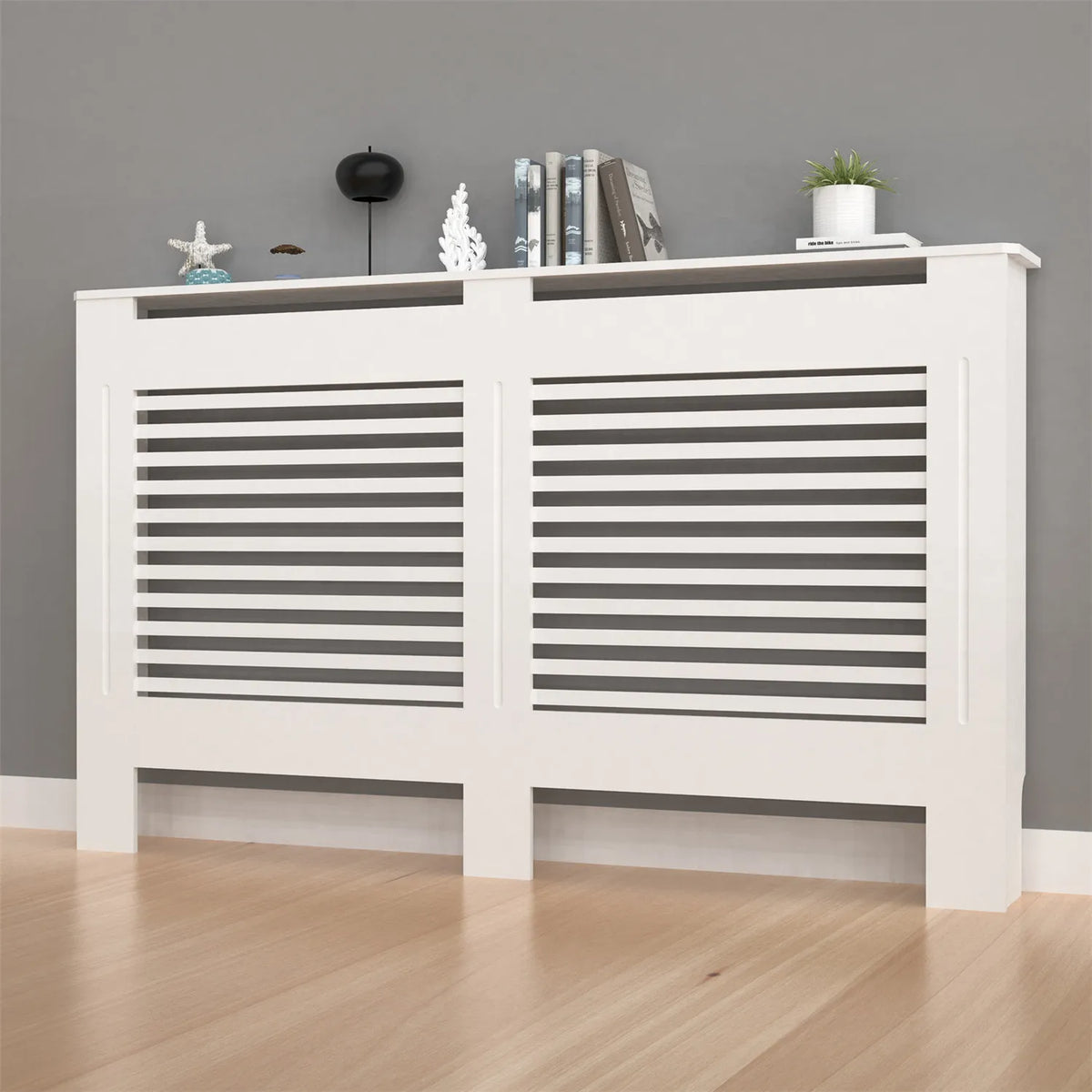 Modern Wooden Radiator Cover Cabinet With Decorative Grill Shelf