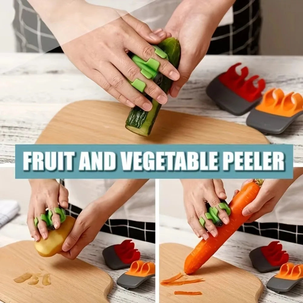 Stainless Steel Handheld Vegetable Peeler With Comfortable Rubber Grip