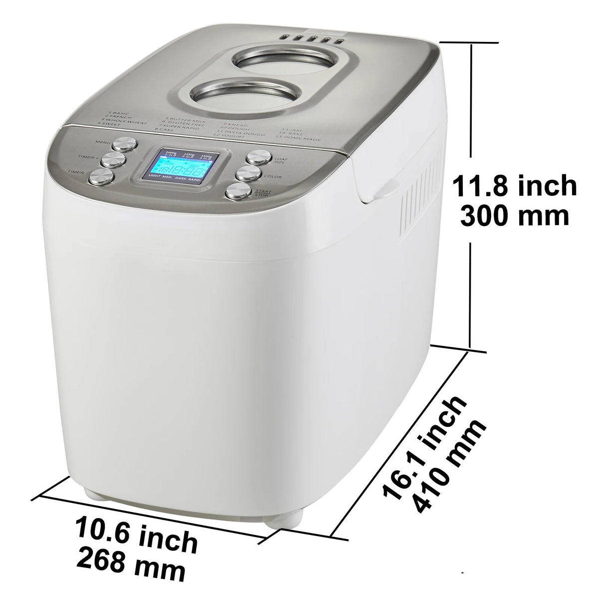 VEVOR 15 In 1 Automatic Bread Maker With Gluten Free Setting