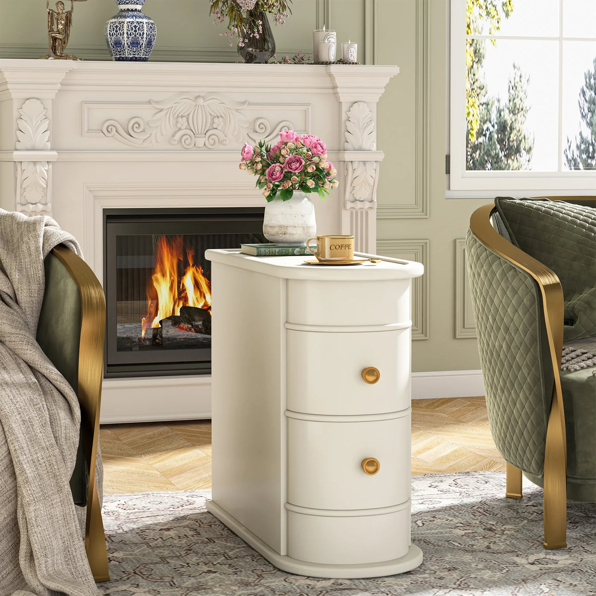 Tribesigns Modern Wooden End Table With Drawer For Sofa