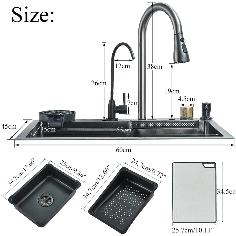 Rozin 304 Stainless Steel Kitchen Sink With Pull Out Faucet