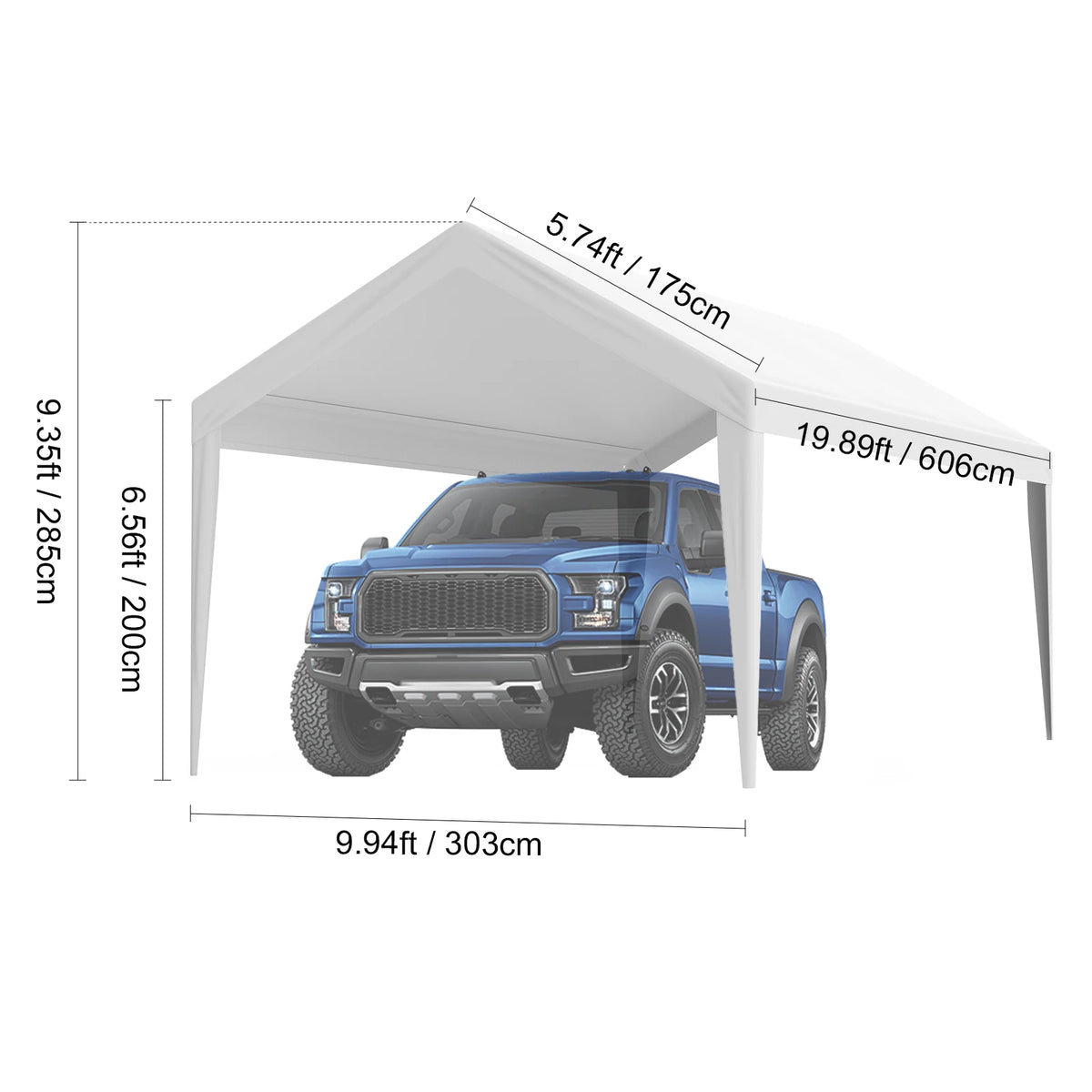 SucceBuy Carport Replacement Canopy Cover Waterproof UV Protected Shelter