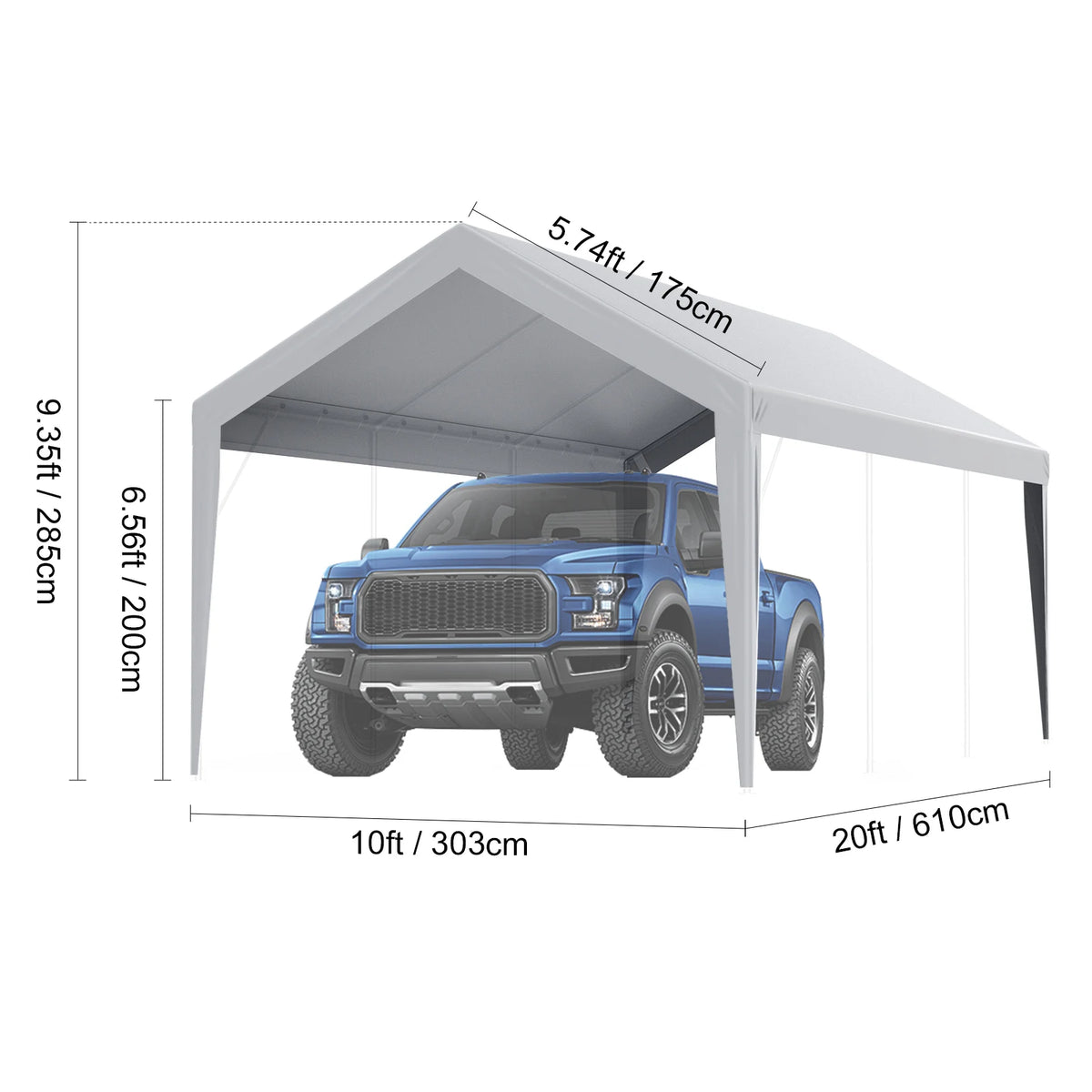 SucceBuy Carport Replacement Canopy Cover Waterproof UV Protected Shelter
