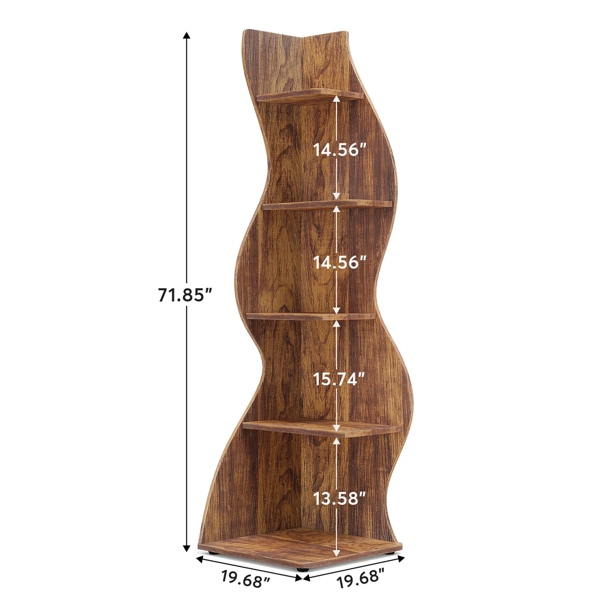 Tribesigns Modern Corner Shelf Bookcase Storage Rack
