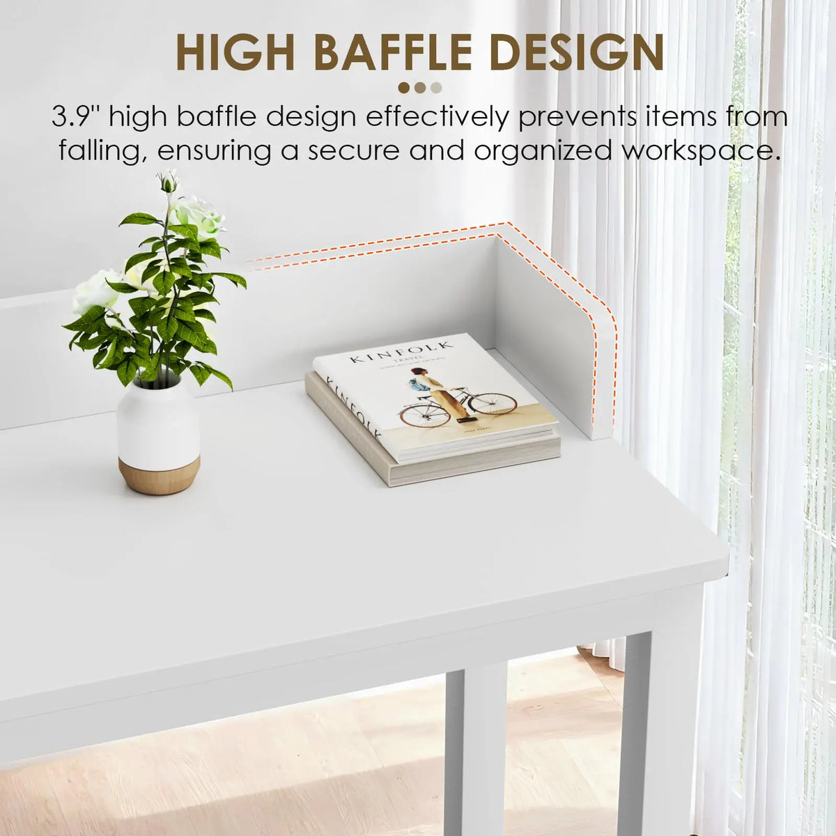 Overbed Table with Wheels,Queen Full Size Mobile Computer Desk,Standing Laptop Cart,Over Bed Table with Heavy Duty Metal Leg,16D x 71W x 41H inch,for Bedroom