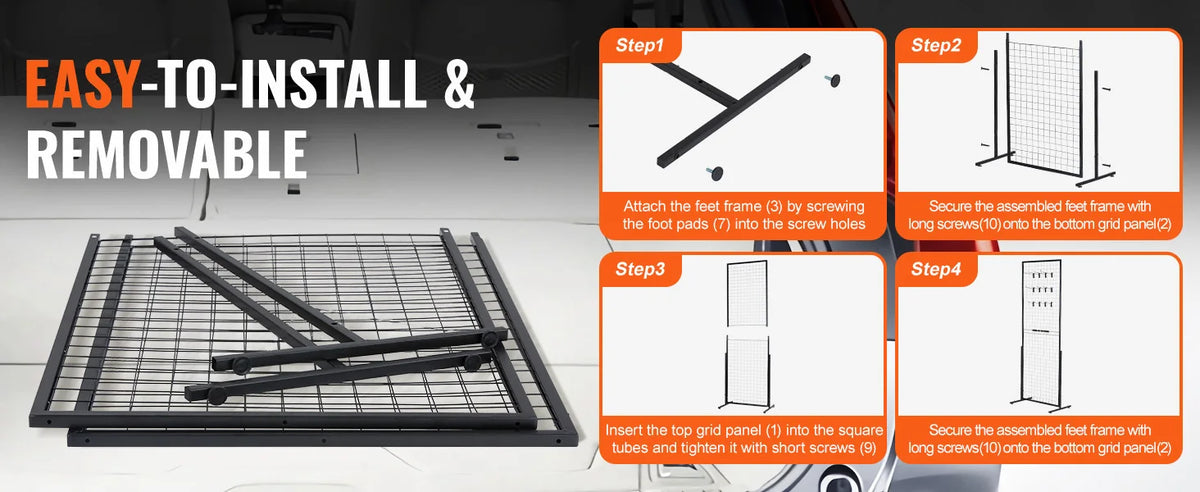 SucceBuy Double Sided Gridwall Display Rack With Hooks