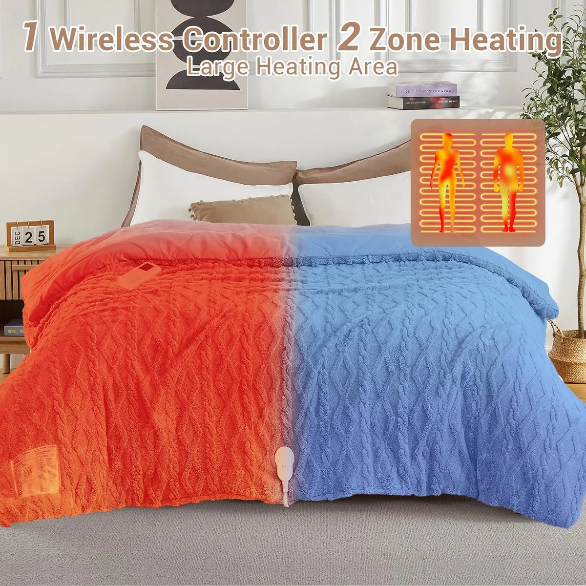 Twister CK Electric Heated Comforter With Dual Controller For Cozy Warmth