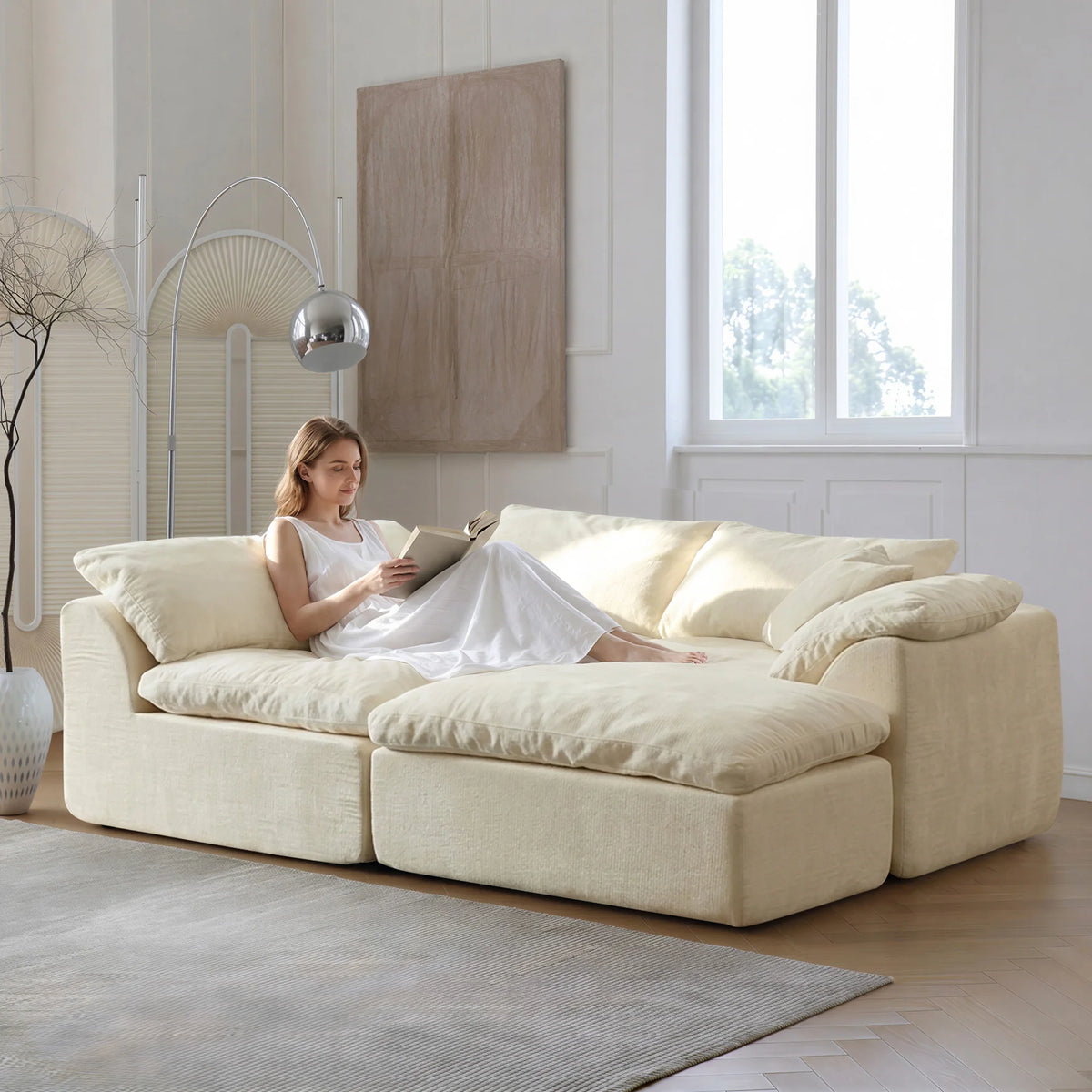 Yeflixvrau Modern Modular Sectional Sofa With Removable Cushions