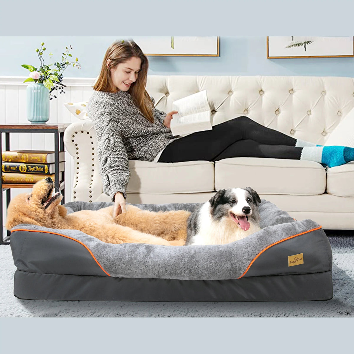 Bingopaw Premium Fleece Dog Bed With Removable Washable Cover