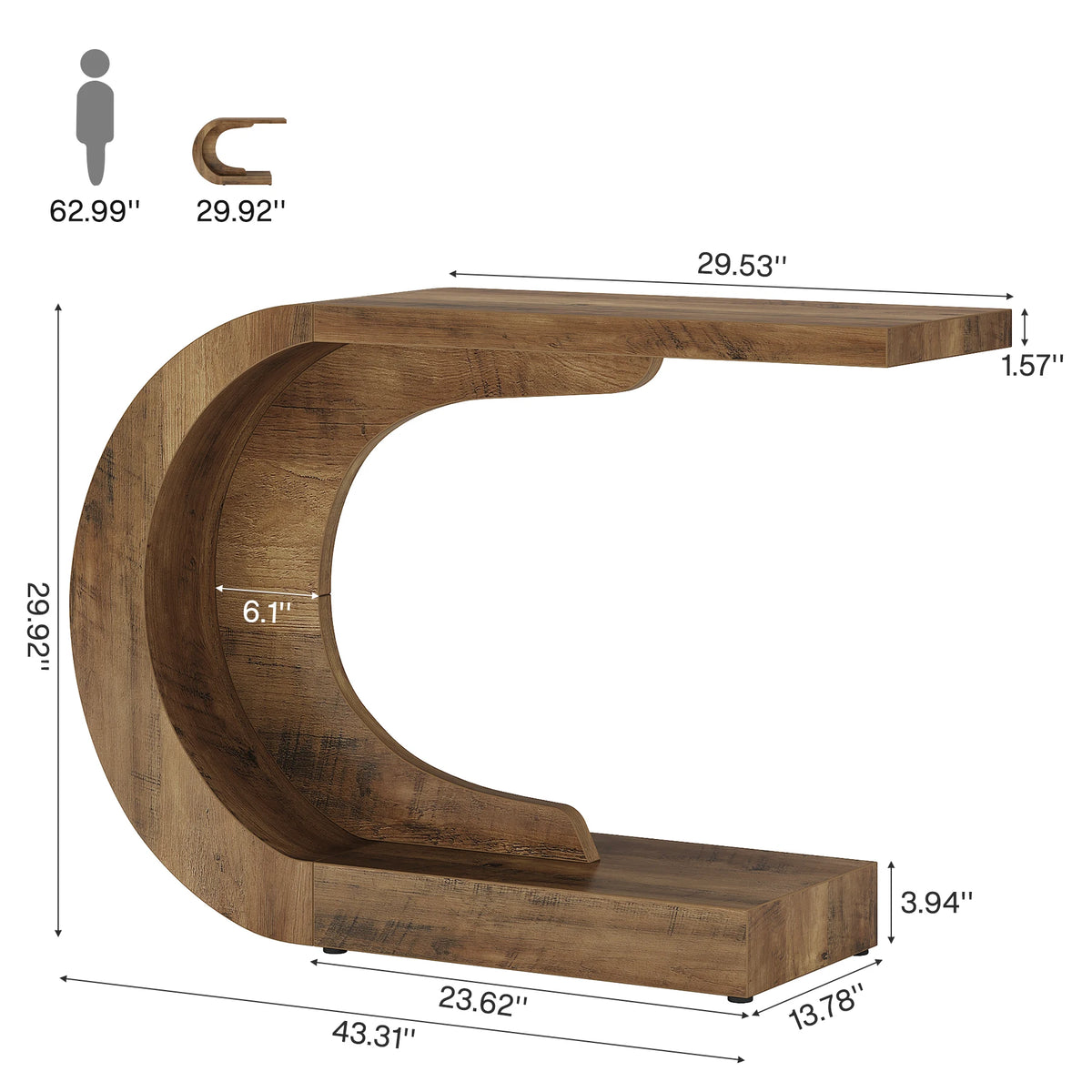 Tribesigns Mid Century Modern Wooden Console Table for Entryway