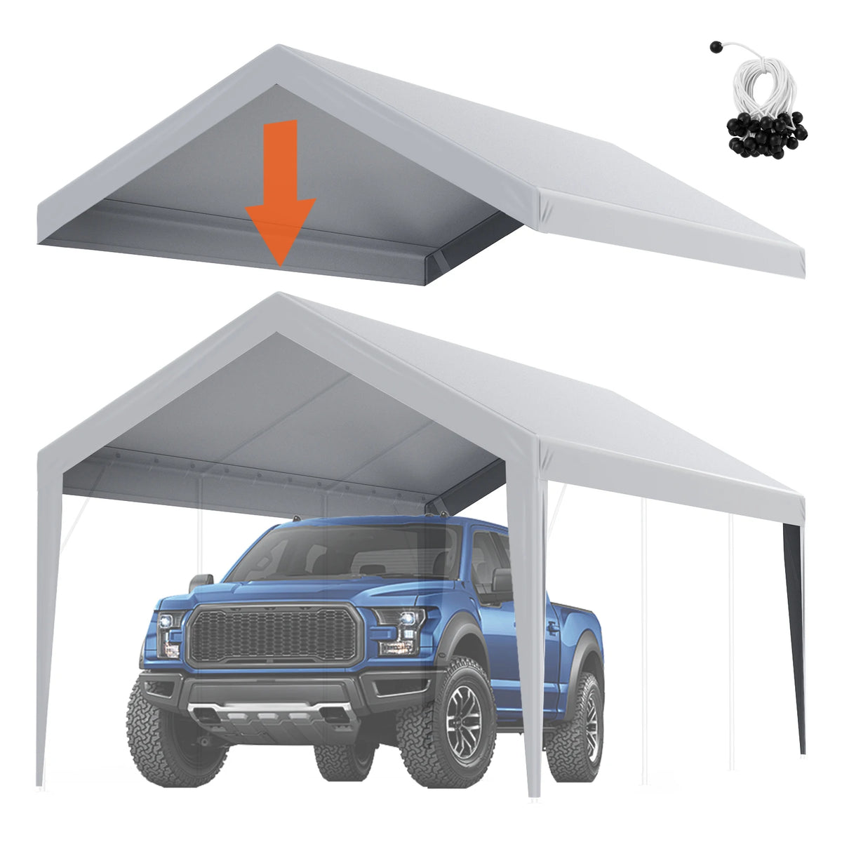 SucceBuy Carport Replacement Canopy Cover Waterproof UV Protected Shelter