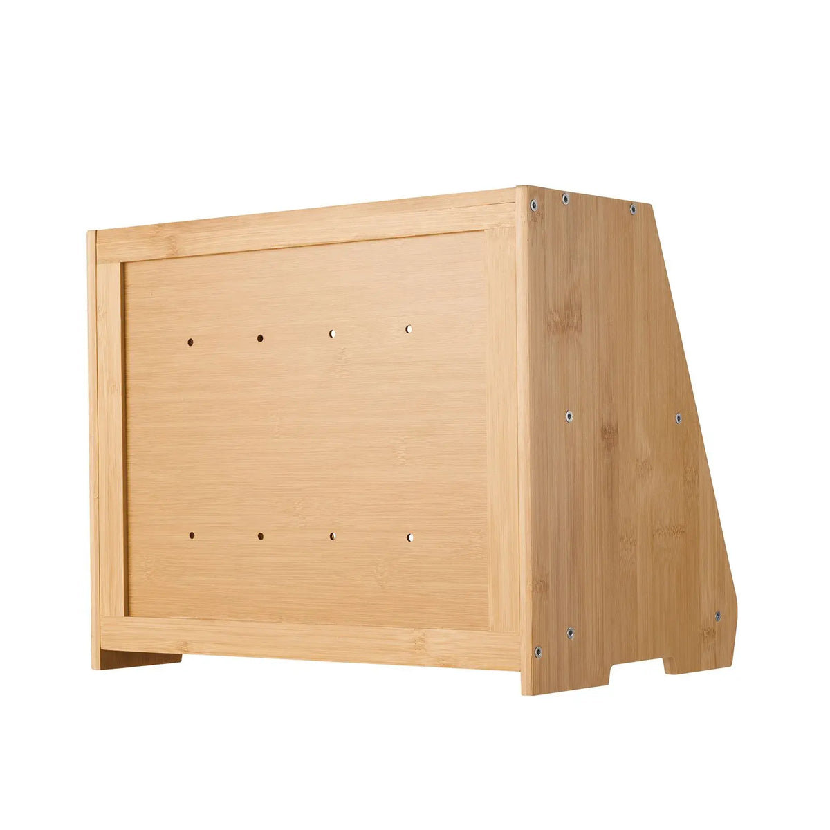 Bamboo Double Layer Bread Box With Acrylic Door Storage