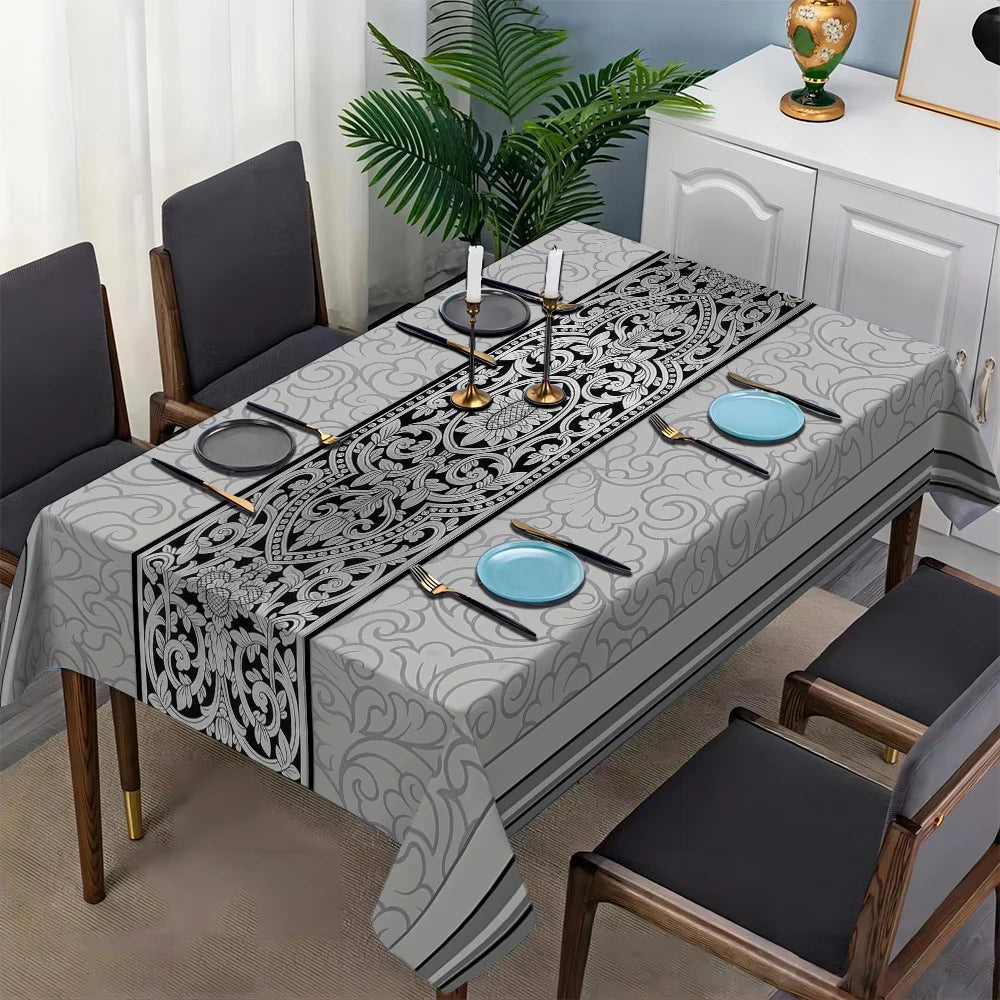 European Patterned Polyester Tablecloth For Dining And Home Decor