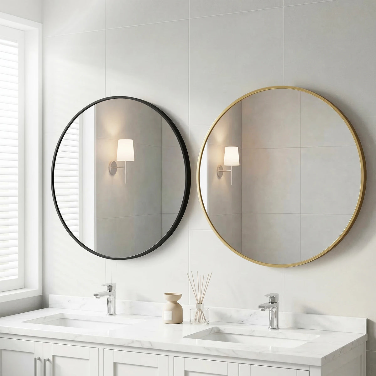 JHK Round Wall Mirror With Crystal Clear Distortion Free Reflection