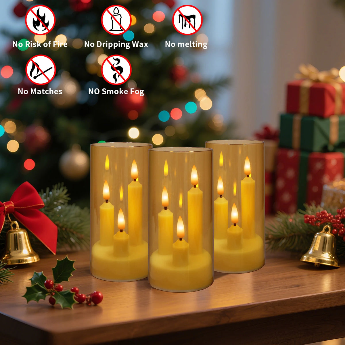 Flameless Flickering LED Taper Candles For Realistic Home Decor