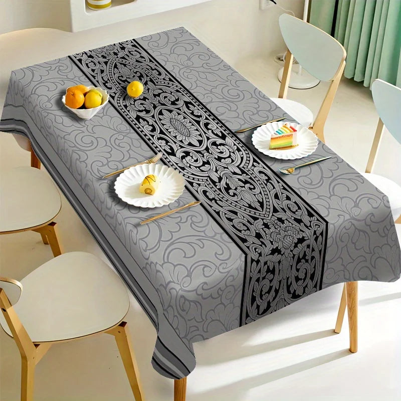 European Patterned Polyester Tablecloth For Dining And Home Decor