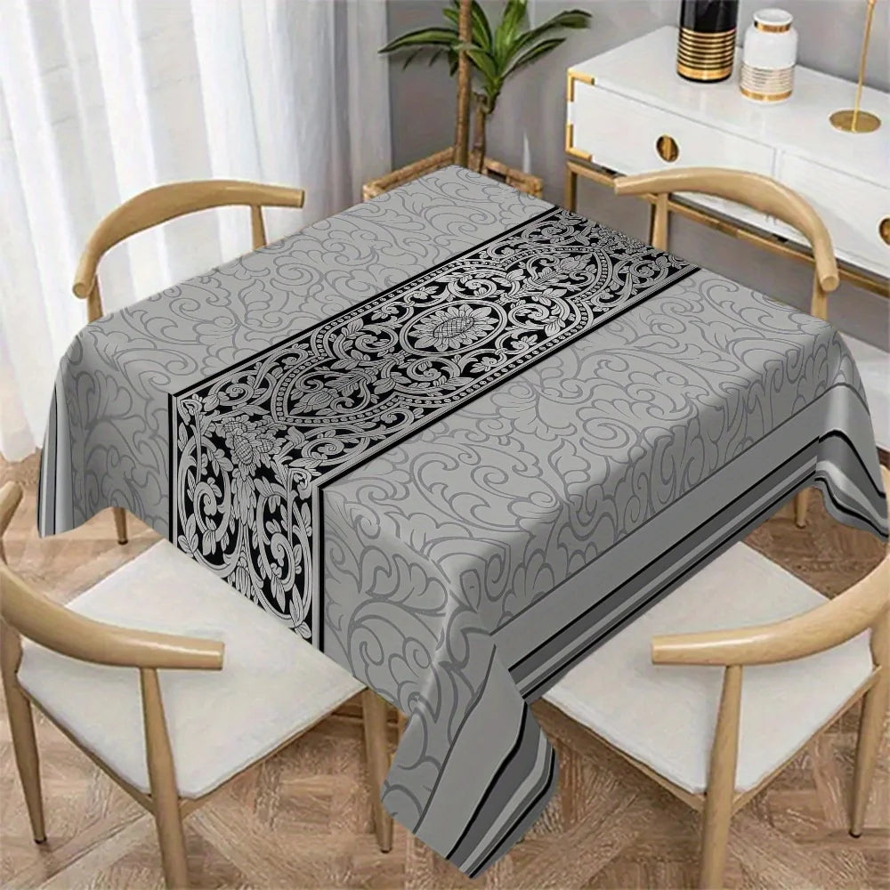 European Patterned Polyester Tablecloth For Dining And Home Decor