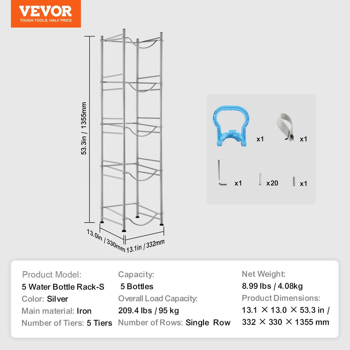 SucceBuy Three Tier Water Bottle Holder Rack For Kitchen Storage