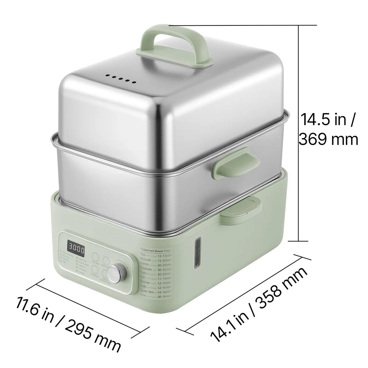Electric Food Steamer With Two Tiers And Nine Cooking Programs