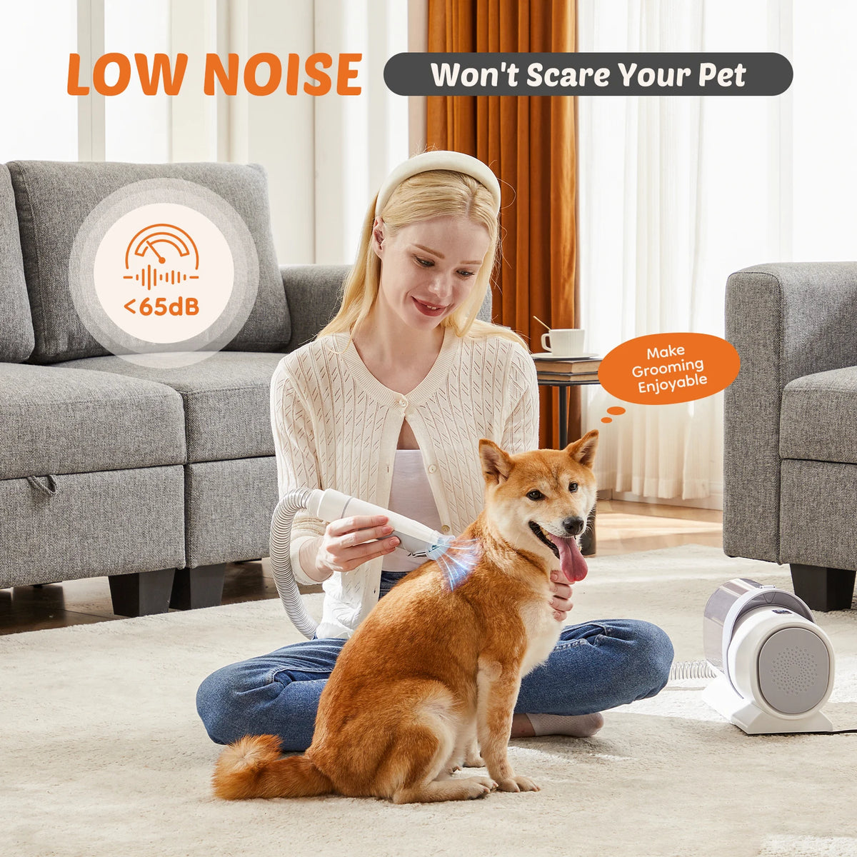 Sweetcrispy Cordless Pet Grooming Clipper With Vacuum Kit For Pets