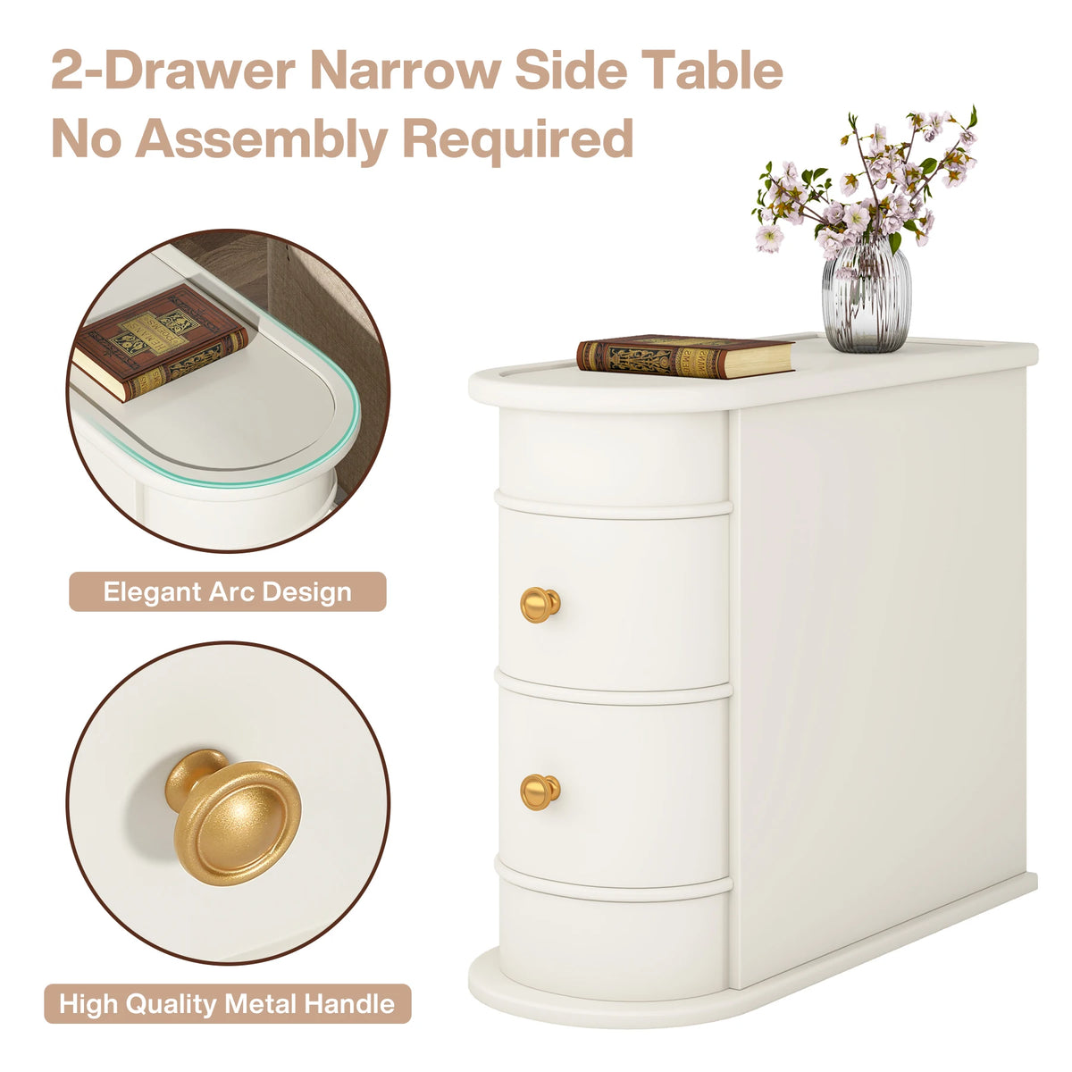 Tribesigns Modern Wooden End Table With Drawer For Sofa