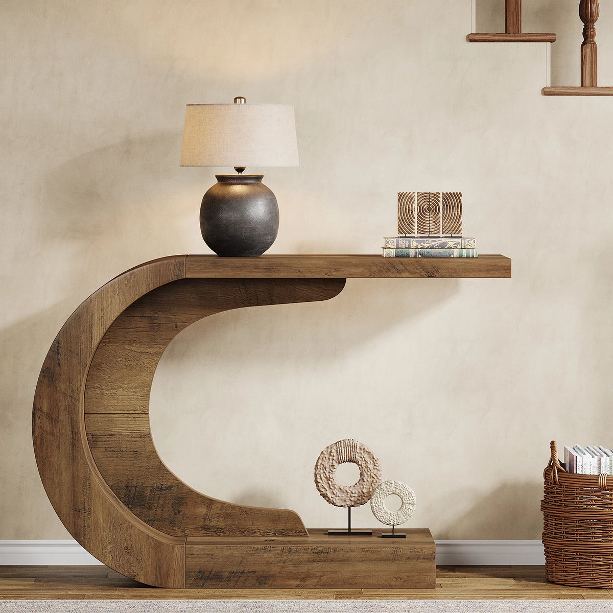 Tribesigns Mid Century Modern Wooden Console Table for Entryway