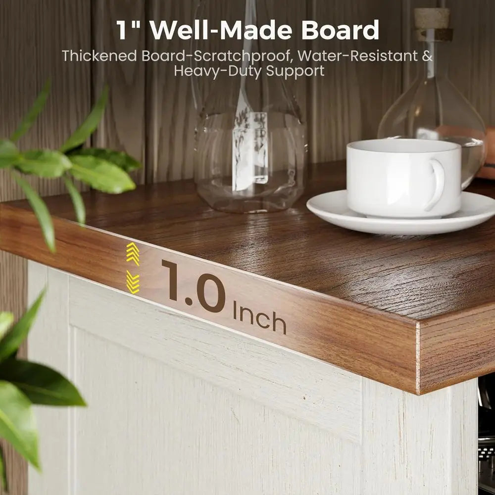 Modern LED TV Stand With Power Outlet And Storage Cabinet