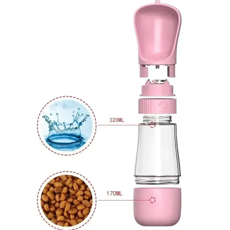 Portable Travel Pet Water And Food Dispenser Bottle For Dogs