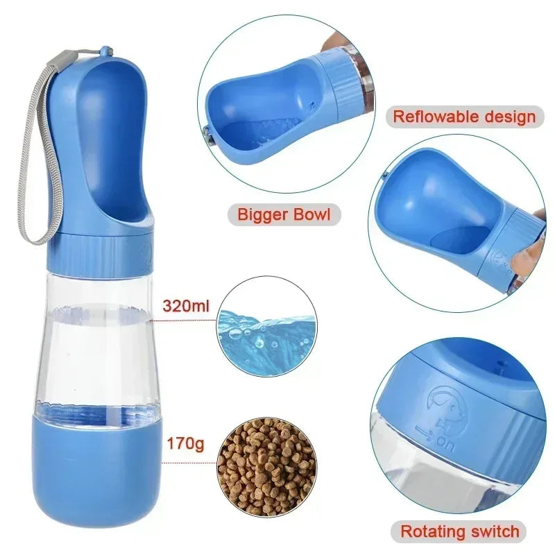 Portable Travel Pet Water And Food Dispenser Bottle For Dogs